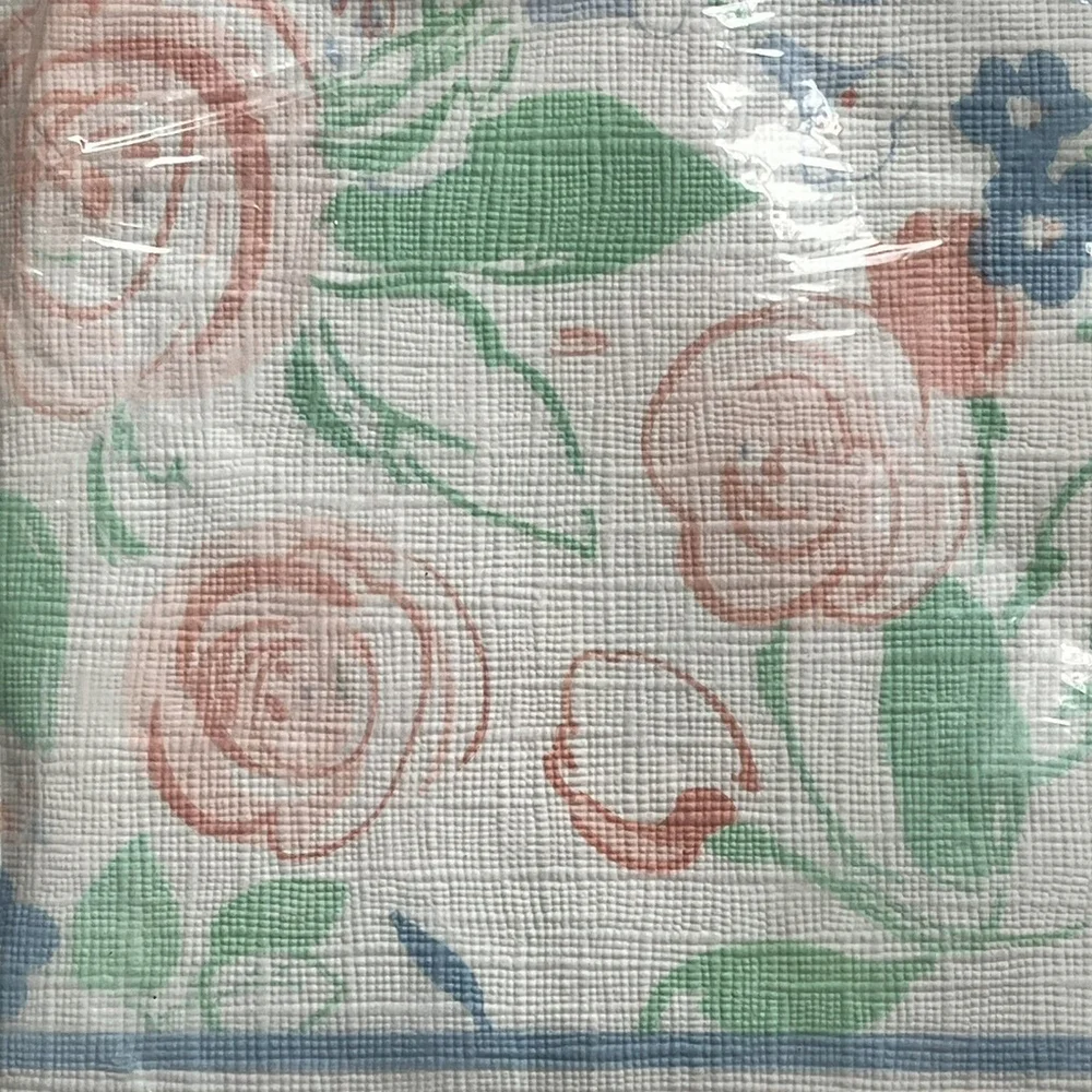 Vintage Hallmark Table Cover 54 X 102 Pink Blue Green Flowers New